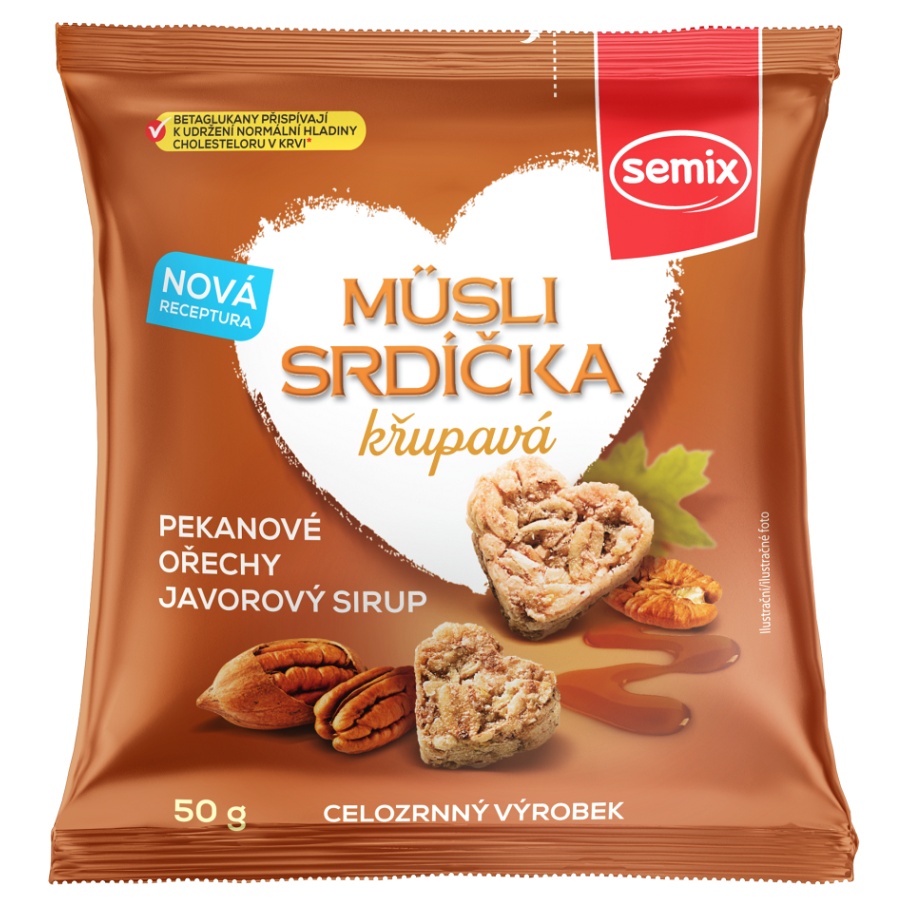 SEMIX Müsli srdíčka křupavá s pekanovými ořechy a javorovým sirupem 50 g