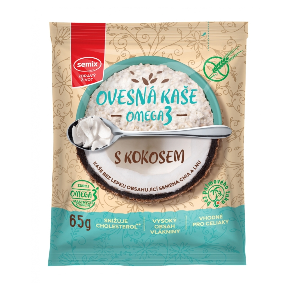 SEMIX Ovesná kaše omega3 S kokosem bez lepku 65 g