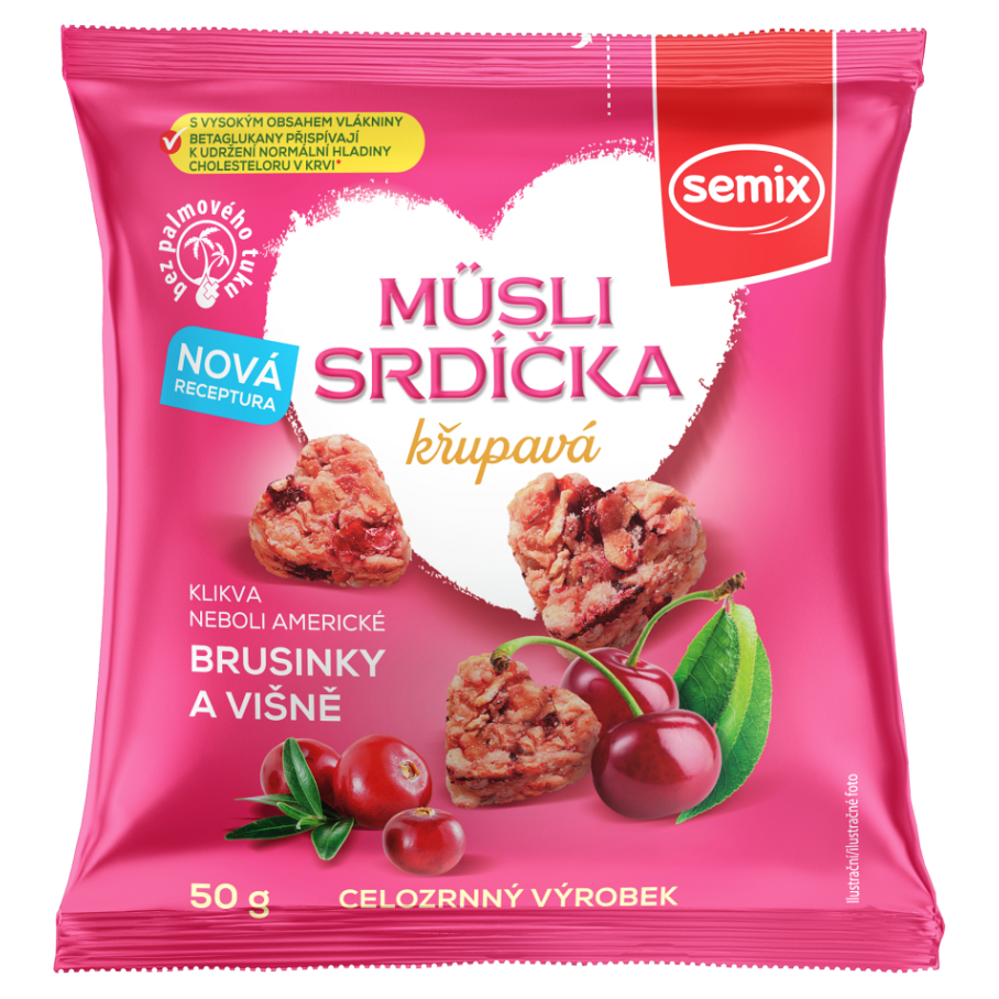 SEMIX Srdíčka s brusinkami a višněmi 50 g