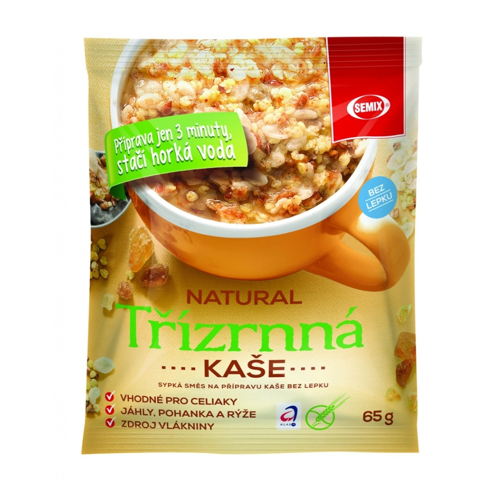 SEMIX Třízrnná kaše natural bez lepku 65 g