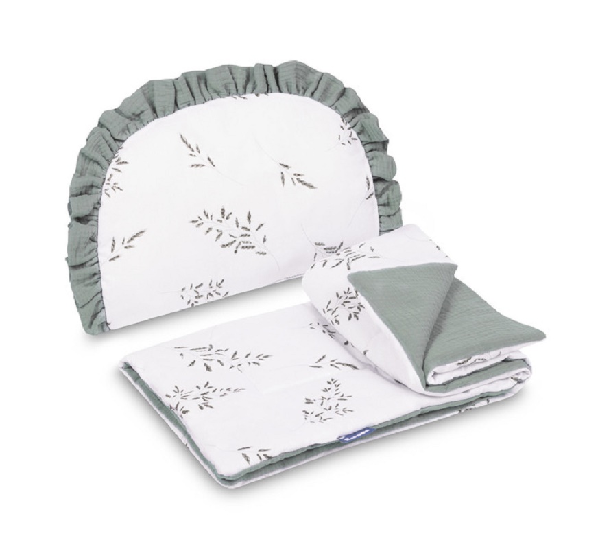 SENSILLO 2D sada do kočárku, postýlky, kolébky, mušelín, bavlna, Louka, zelená, khaki