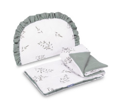 SENSILLO 2D sada do kočárku, postýlky, kolébky, mušelín, bavlna, Louka, zelená, khaki