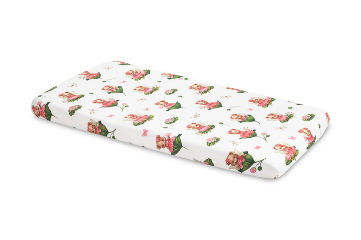 SENSILLO Bavlněné prostěradlo do postýlky 120x60cm - Medvídek Růženka
