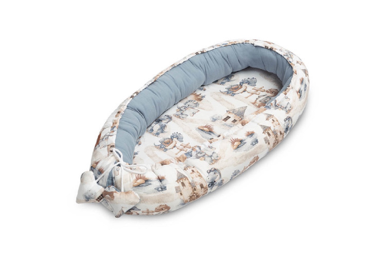 SENSILLO Hnízdečko, kokon pro miminko mušelín, Dráček jeans