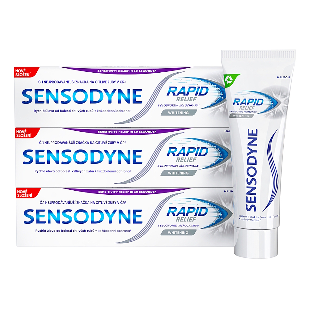 SENSODYNE Rapid Whitening Zubní pasta 3 x 75 ml