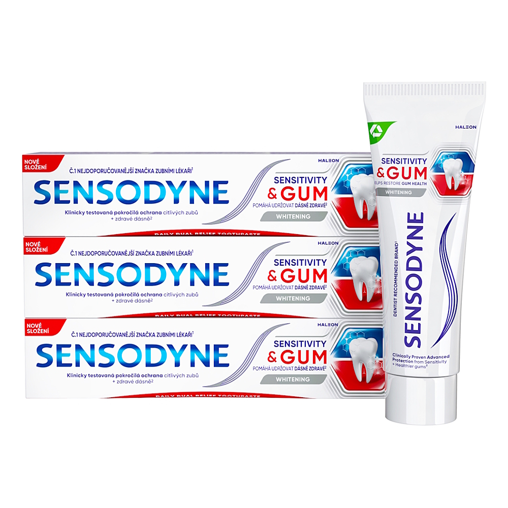 SENSODYNE Sensitivity & Gum Whitening Zubní pasta 3 x 75 ml