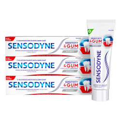 SENSODYNE Sensitivity & Gum Whitening Zubní pasta 3 x 75 ml