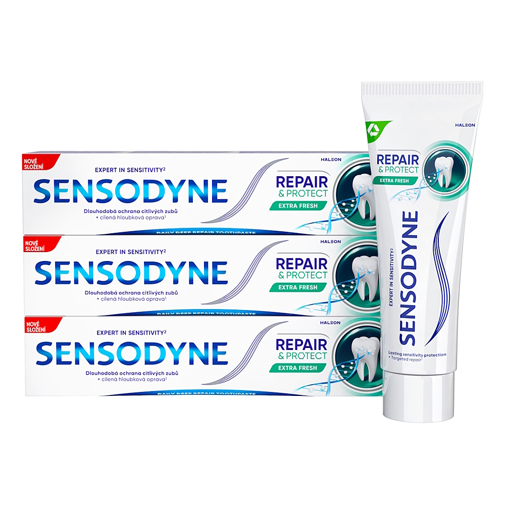 SENSODYNE Zubní pasta Repair&Protect Extra Fresh s fluoridem 3 x 75 ml