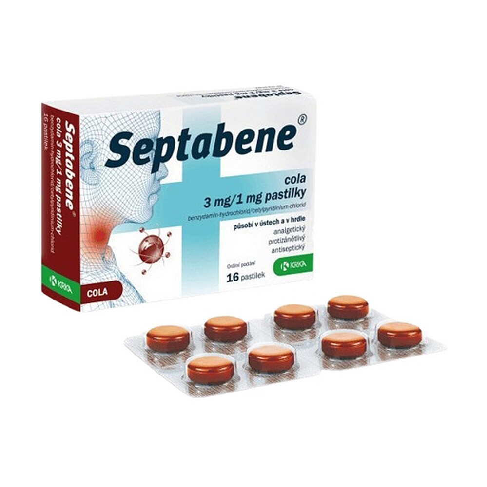SEPTABENE Cola 3mg/1mg 16 pastilek