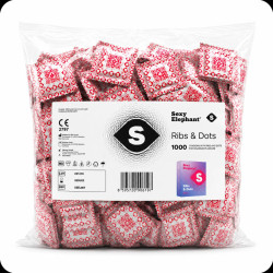 Sexy Elephant Ribs & Dots – vroubkované kondomy (1000 ks)