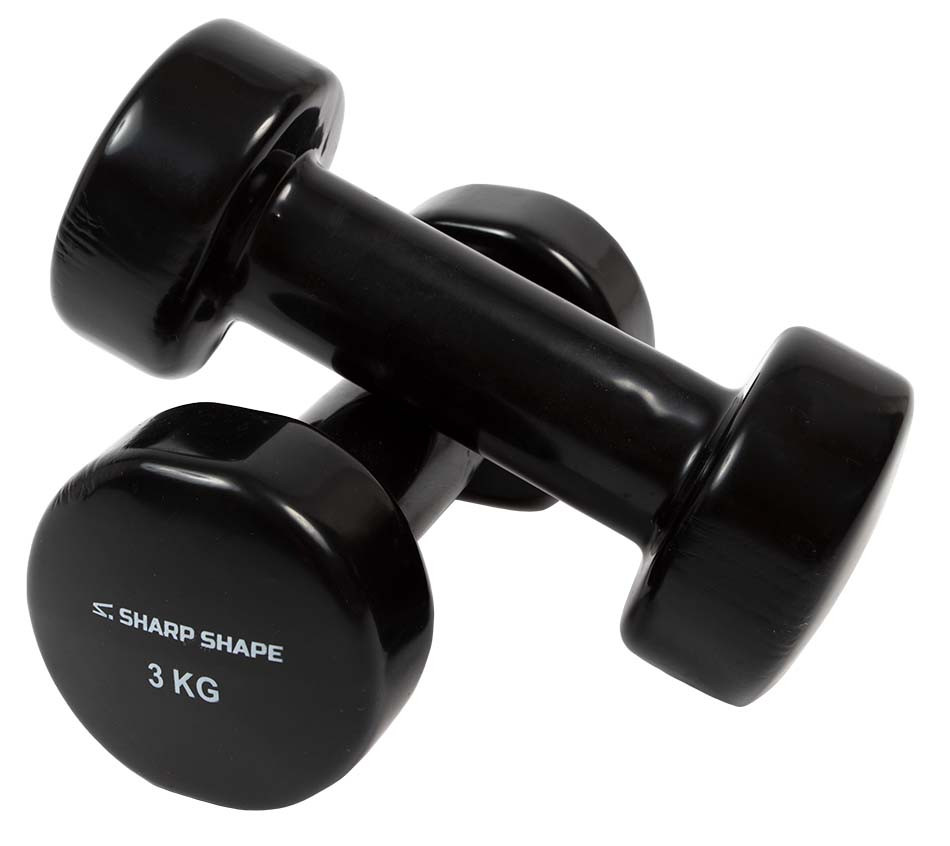 SharpShape Vinylové činky 2 x 3 kg černé