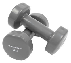 SharpShape Vinylové činky 2 x 4 kg šedé