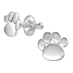 SILVER Dětské stříbrné náušničky Tlapka, se šroubovací puzetou