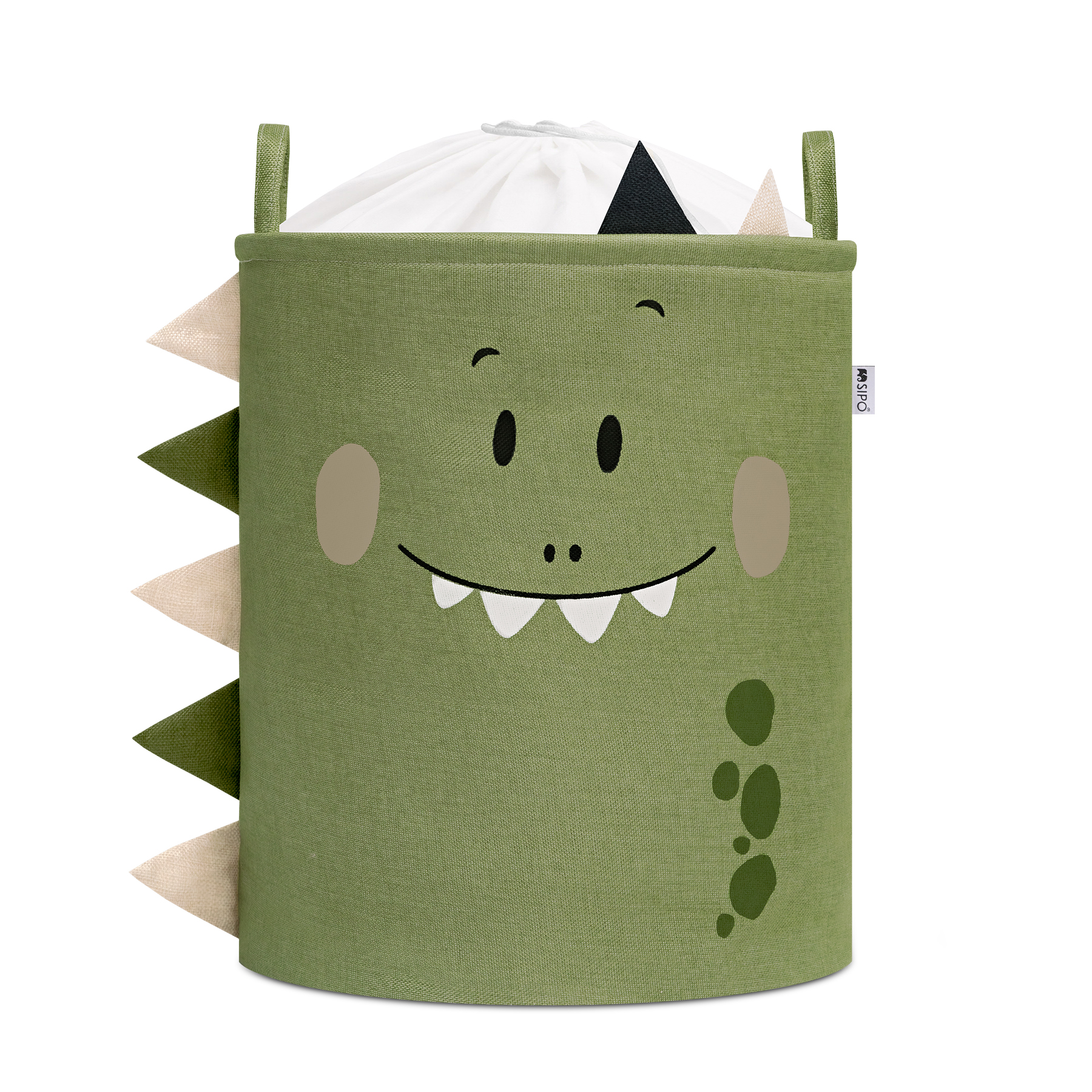 SIPO Koš na hračky XL se šňůrkou, skládací bavlněný / 63 l, DINO