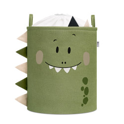 SIPO Koš na hračky XL se šňůrkou, skládací bavlněný / 63 l, DINO