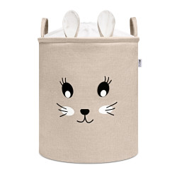 SIPO Koš na hračky XL se šňůrkou, skládací bavlněný / 63 l, Rabbit