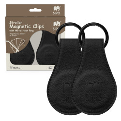 SIPO Magnetické klipy na kočárek, 2ks, černá