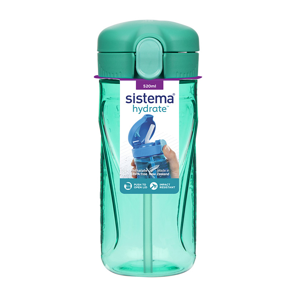 SISTEMA Láhev Quick Flip Top s brčkem zelená 520 ml