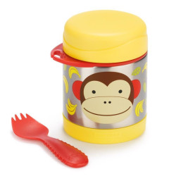 SKIP HOP Zoo Termoska na jídlo se lžičkou/vidličkou Opička 325 ml, 3r+
