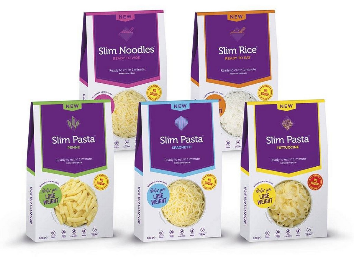 Slim Pasta Konjakové těstoviny bez nálevu, mix různých druhů, výhodný balíček 5 ks