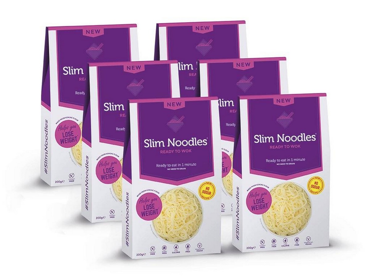 Slim Pasta Konjakové těstoviny ve tvaru nudlí bez nálevu, výhodný balíček 5+1