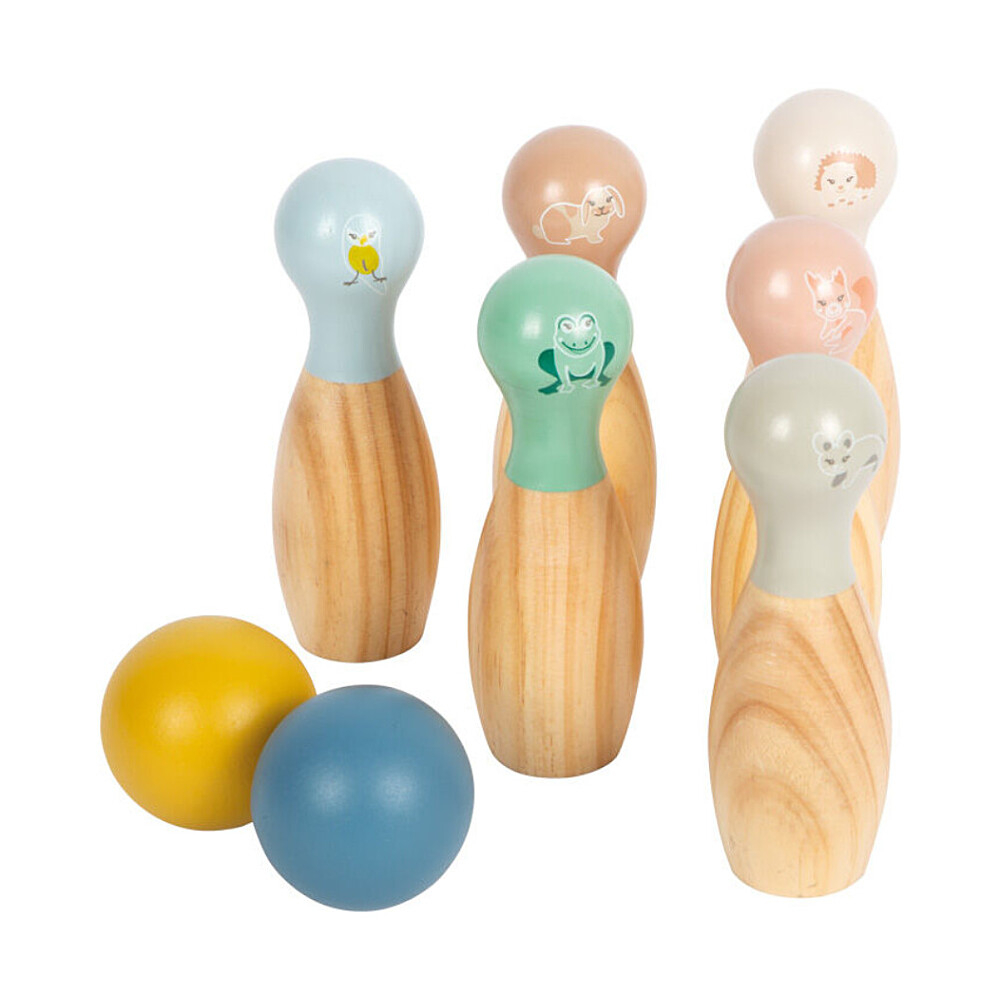 SMALL FOOT Dřevěné kuželky garden buddies 8 kusů