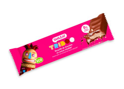 Smileat BIO celozrnná oplatka s kakaovou náplní v čokoládové polevě 40 g