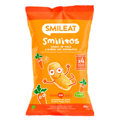 Smileat BIO kukuřičné křupky oves, mrkev s panenským olivovým olejem a vitaminem B1 8M+ 4x12 g