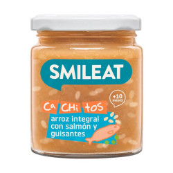 SMILEAT BIO příkrm losos s hnědou rýží a zeleninou s extra panenským olivovým olejem 10M+ 230 g