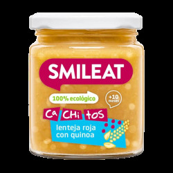 SMILEAT BIO příkrm quinoa s červenou čočkou, zeleninou s extra panenským olivovým olejem 10M+, 230 g