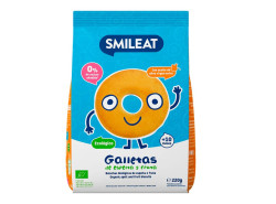 Smileat BIO špaldové sušenky s jablečnou šťávou a extra panenským olivovým olejem 10M+ 220 g