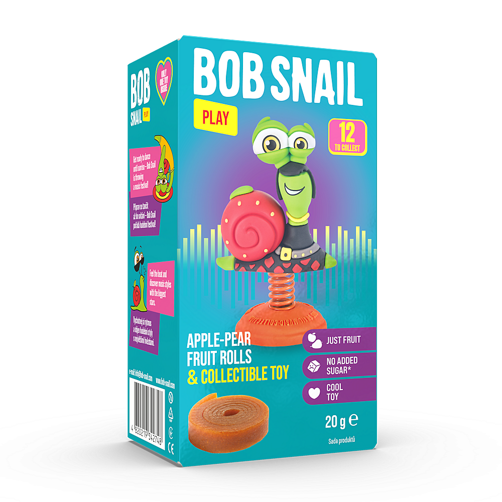 ŠNEK BOB jablečno-hruškové rolky s hračkou 20 g