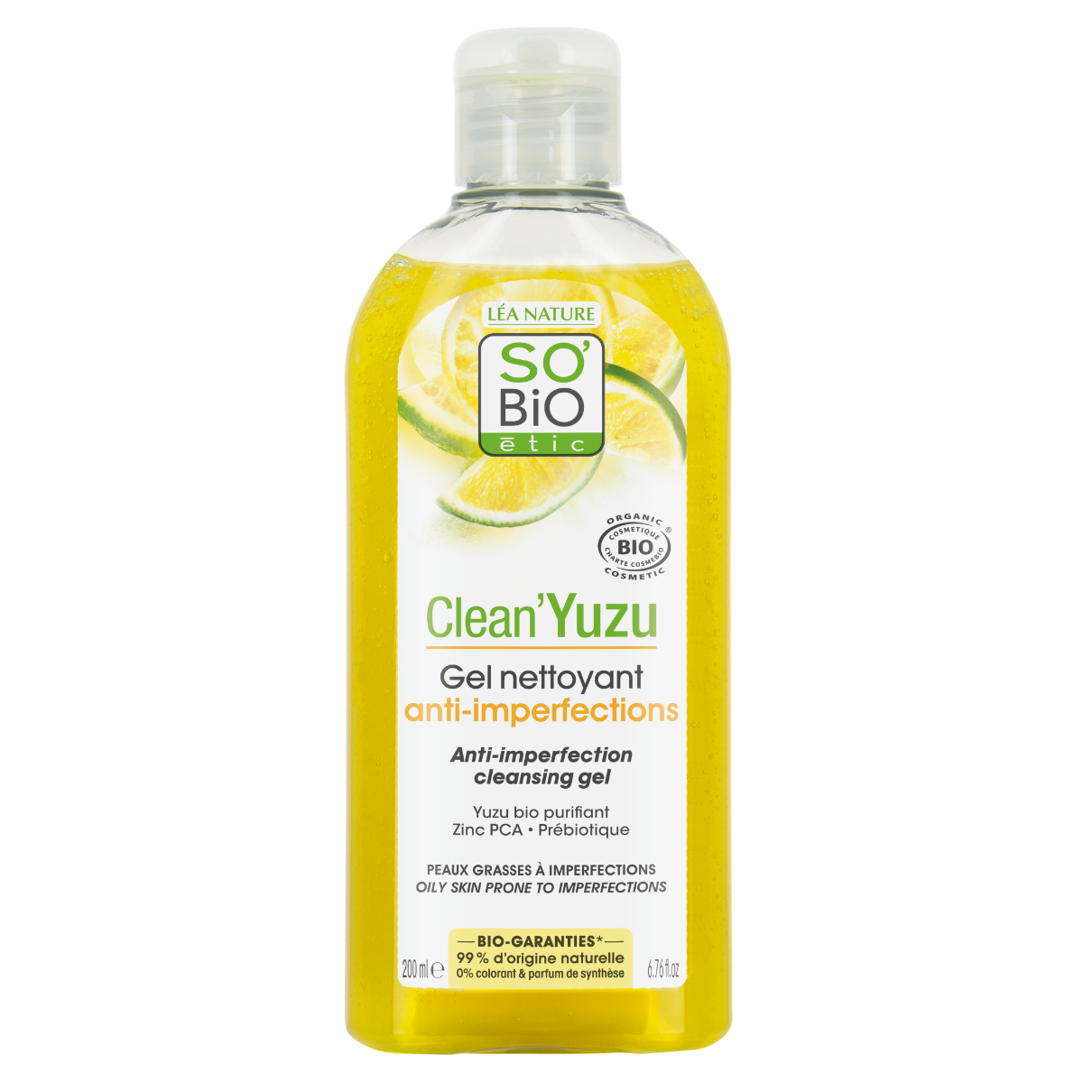 SO’BiO étic Clean Yuzu čisticí gel proti nedokonalostem pleti BIO 200 ml