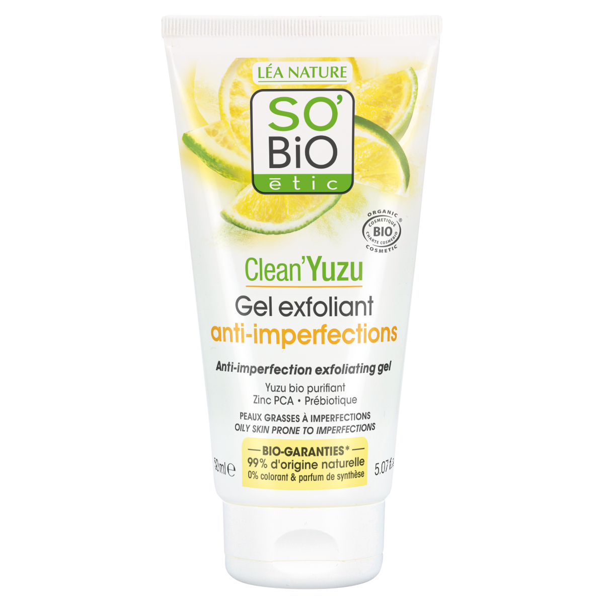 SO’BiO étic Clean Yuzu Gel pleťový exfoliační BIO 150 ml