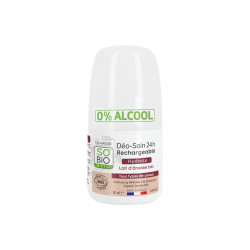SO’BiO étic Deodorant 24h hydratační s oslím mlékem BIO roll-on znovuplnitelný 50 ml