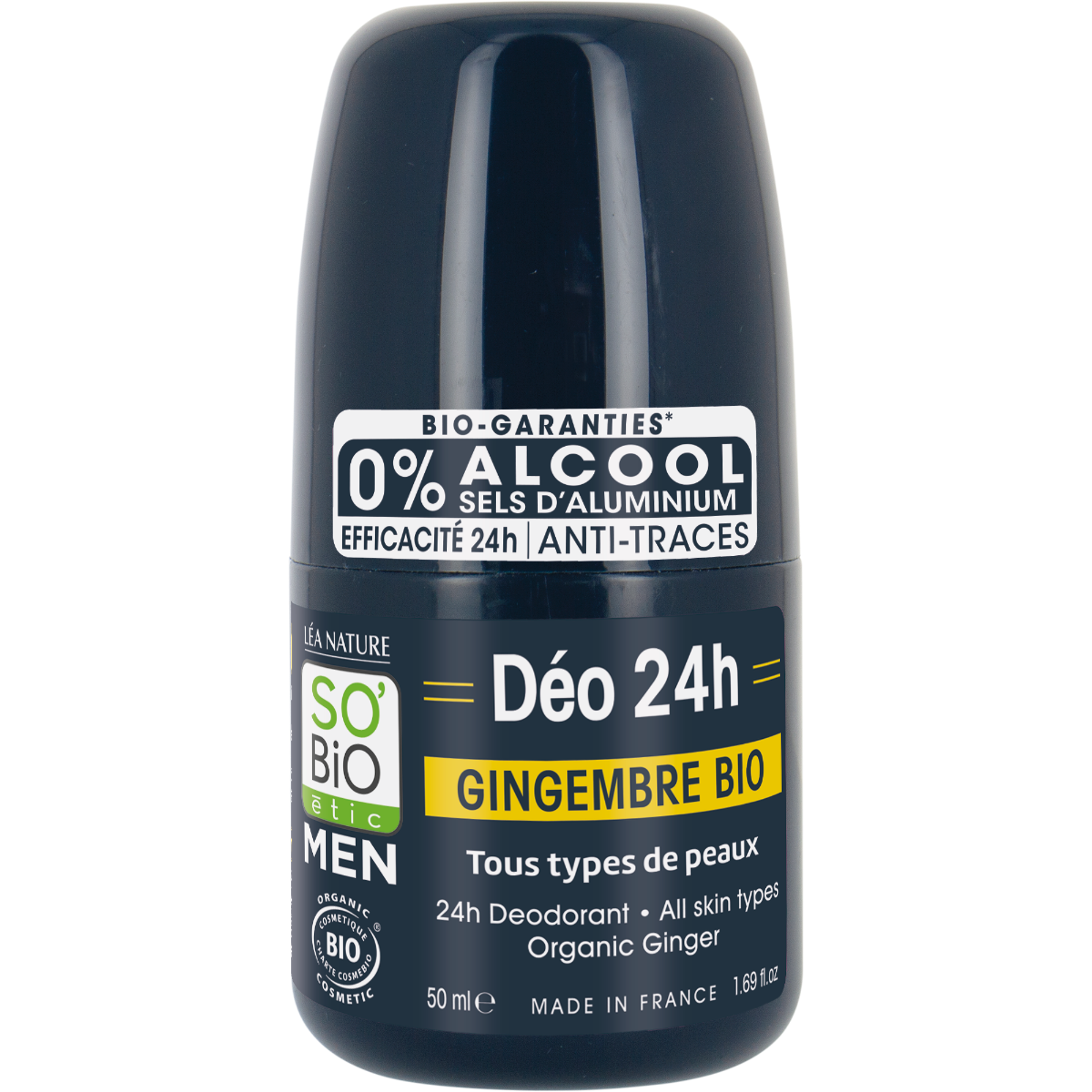 SO’BiO étic MEN Deodorant 24h zázvor BIO roll-on 50 ml