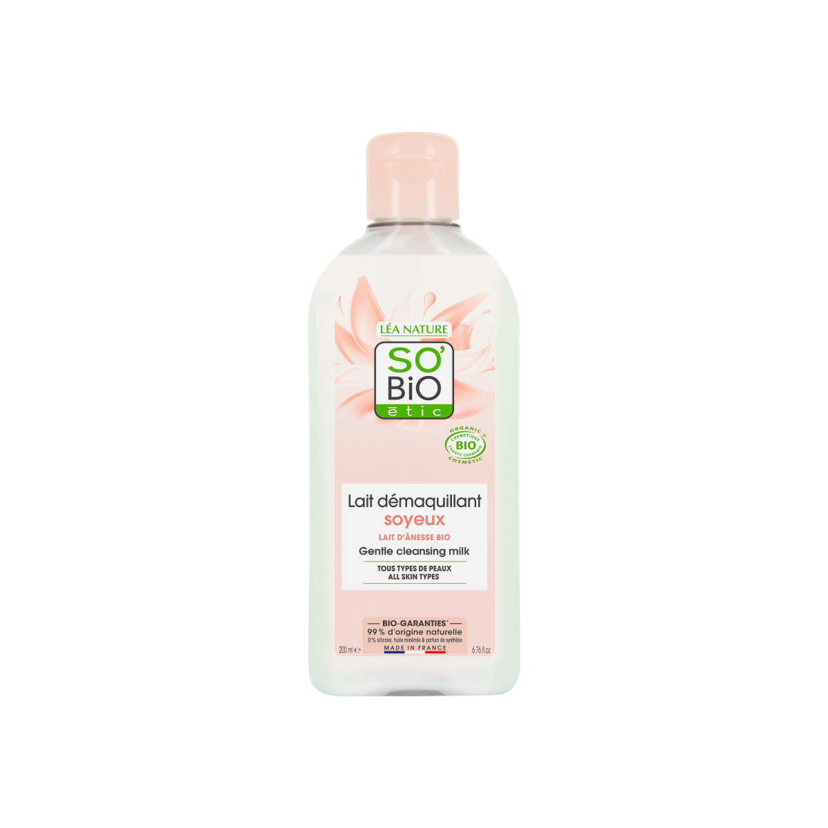 SO’BiO étic Odličovací mléko s obsahem oslího mléka BIO 200 ml