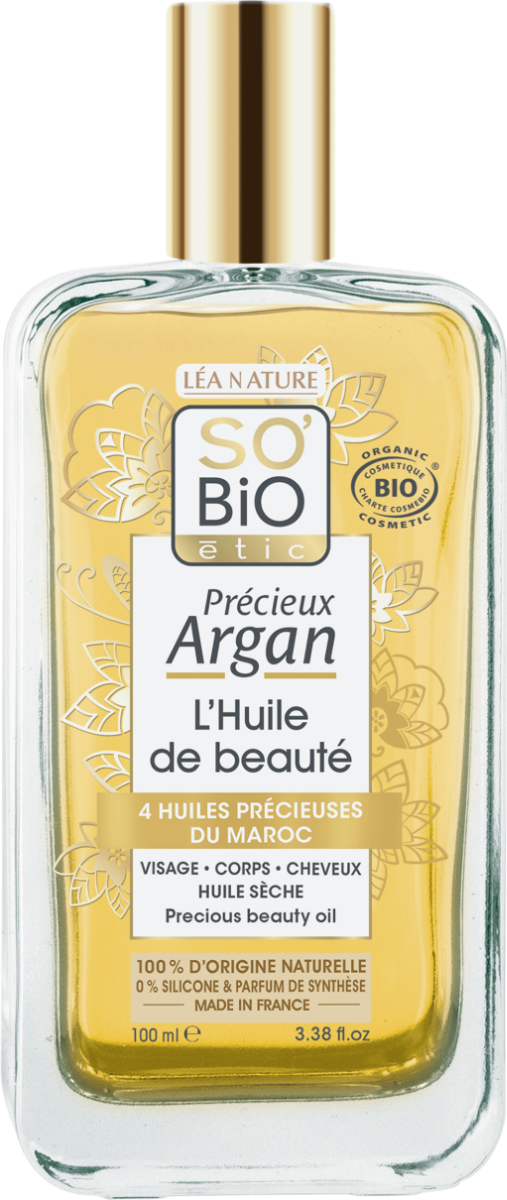 SO’BiO étic Précieux Argan Pěstící olej na tělo, tvář i vlasy BIO 100 ml