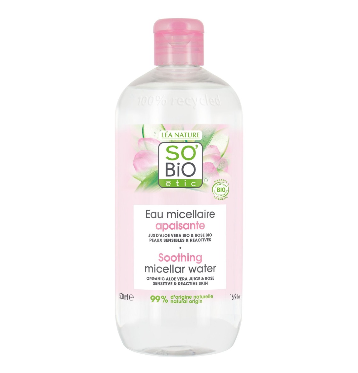 SO’BiO étic Zklidňující micelární voda s Aloe vera BIO 500 ml