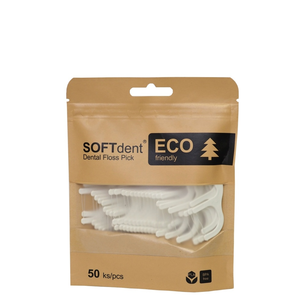 SOFTDENT ECO Dentální párátka s nití 50 ks