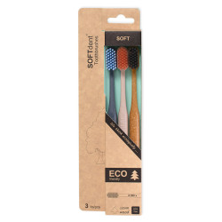 SOFTDENT ECO Zubní kartáček soft 3 kusy