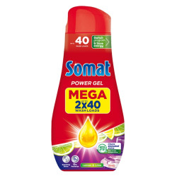SOMAT All-in-1 Gel do myčky Lemon & Lime 2 x 720 ml 80 dávek