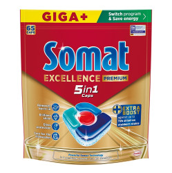 SOMAT Excellence Premium 5in1 Kapsle do myčky Giga+ 65 kusů