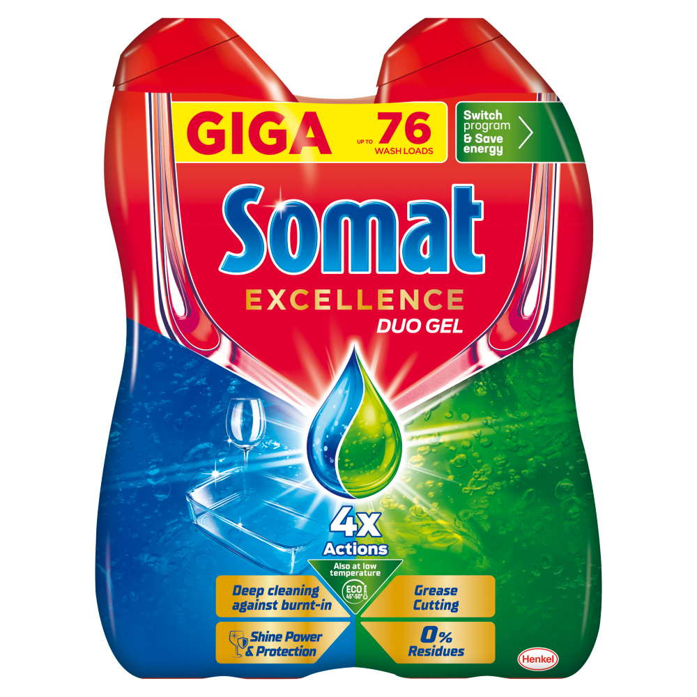 Somat Gel do myčky Excellence Anti-Grease 76 dávek 2x684 ml
