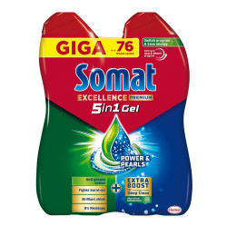 SOMAT Gel do myčky Excellence Premium 5in1 GIGA 76 dávek 2x684ml