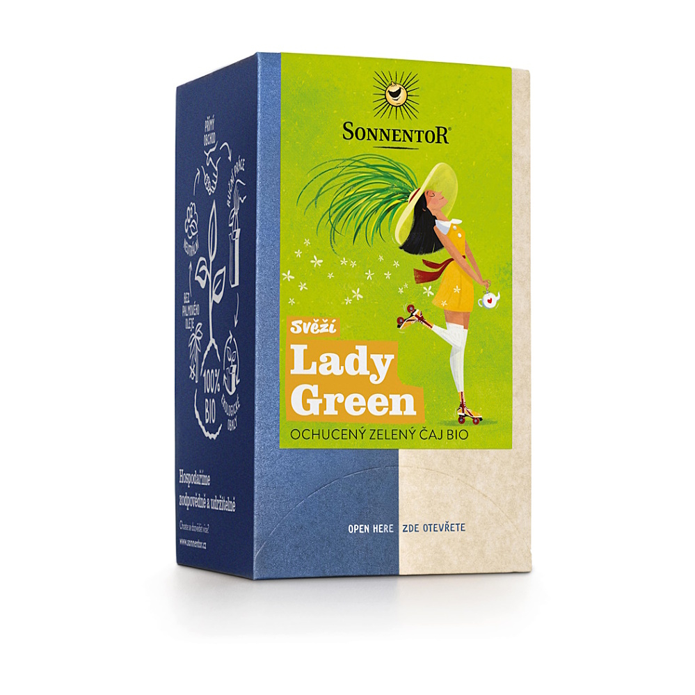SONNENTOR Čaj svěží lady green BIO 18 sáčků
