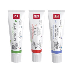 SPLAT Trio sada Professional Medical Herbs, Active, Lavendersept zubní pasty 3x100 ml