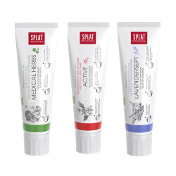 SPLAT Trio sada Professional Medical Herbs, Active, Lavendersept zubní pasty 3x100 ml