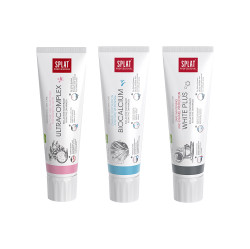 SPLAT Trio sada Professional Ultracomplex, Biocalcium, White Plus zubní pasty 3x100 ml