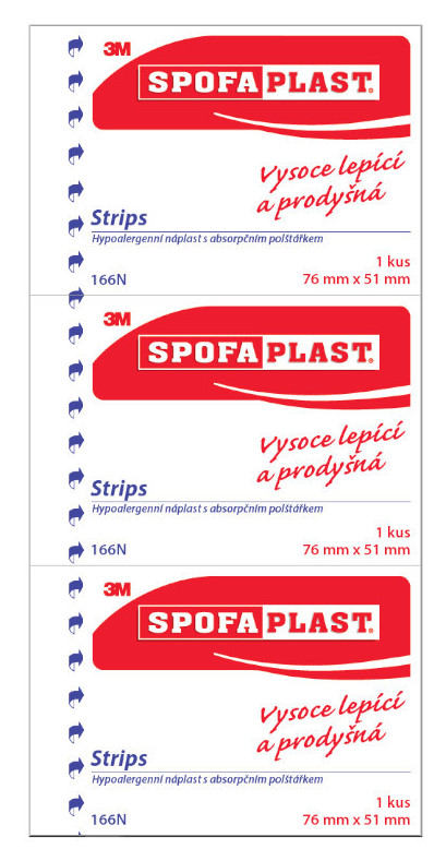 SPOFAPLAST 3M  166N Strips 76x51mm 3 ks